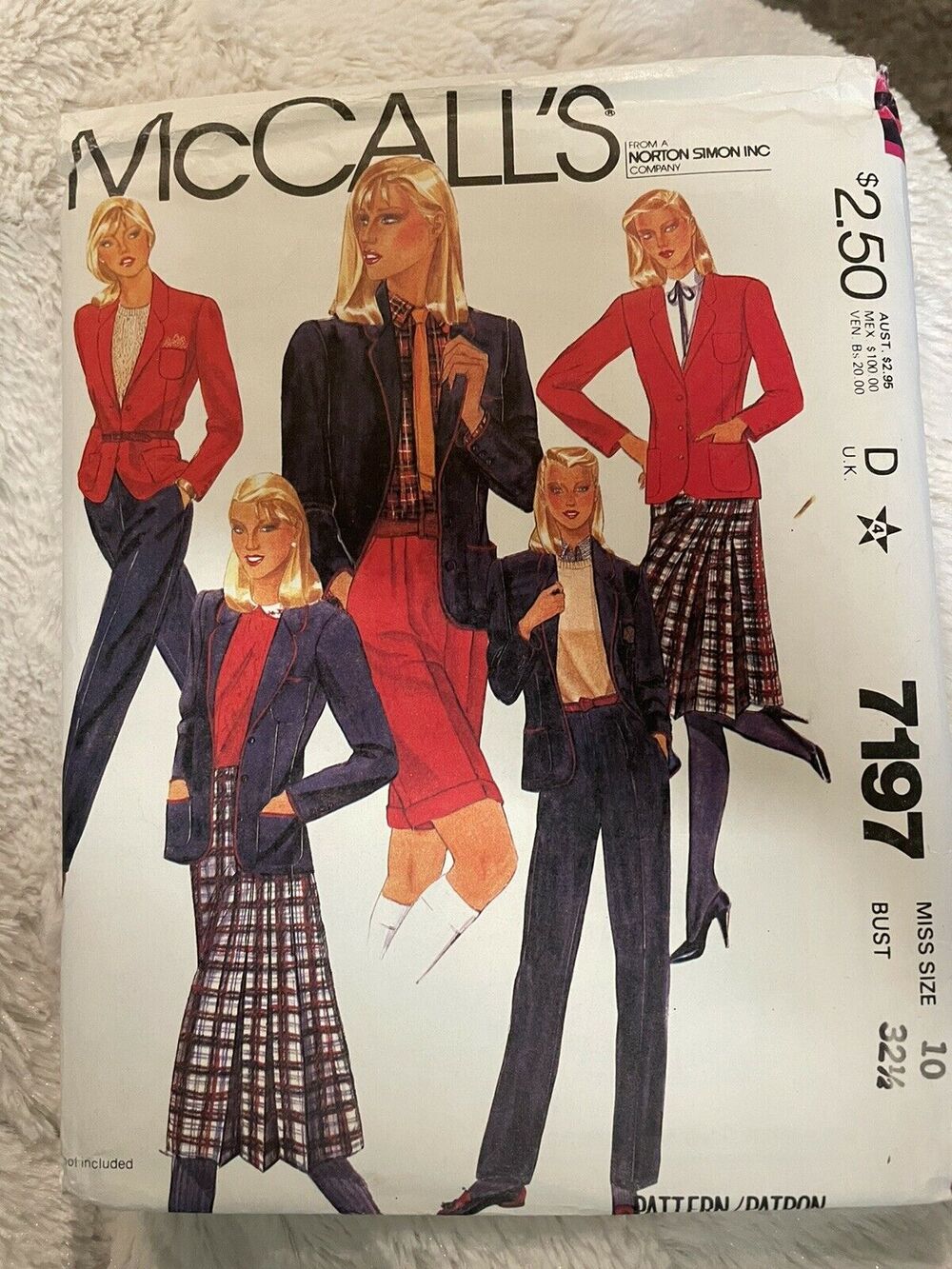 McCall's 7197 Vintage Sewing Pattern, Misses' Wardrobe Size 10 - 1980s Uncut